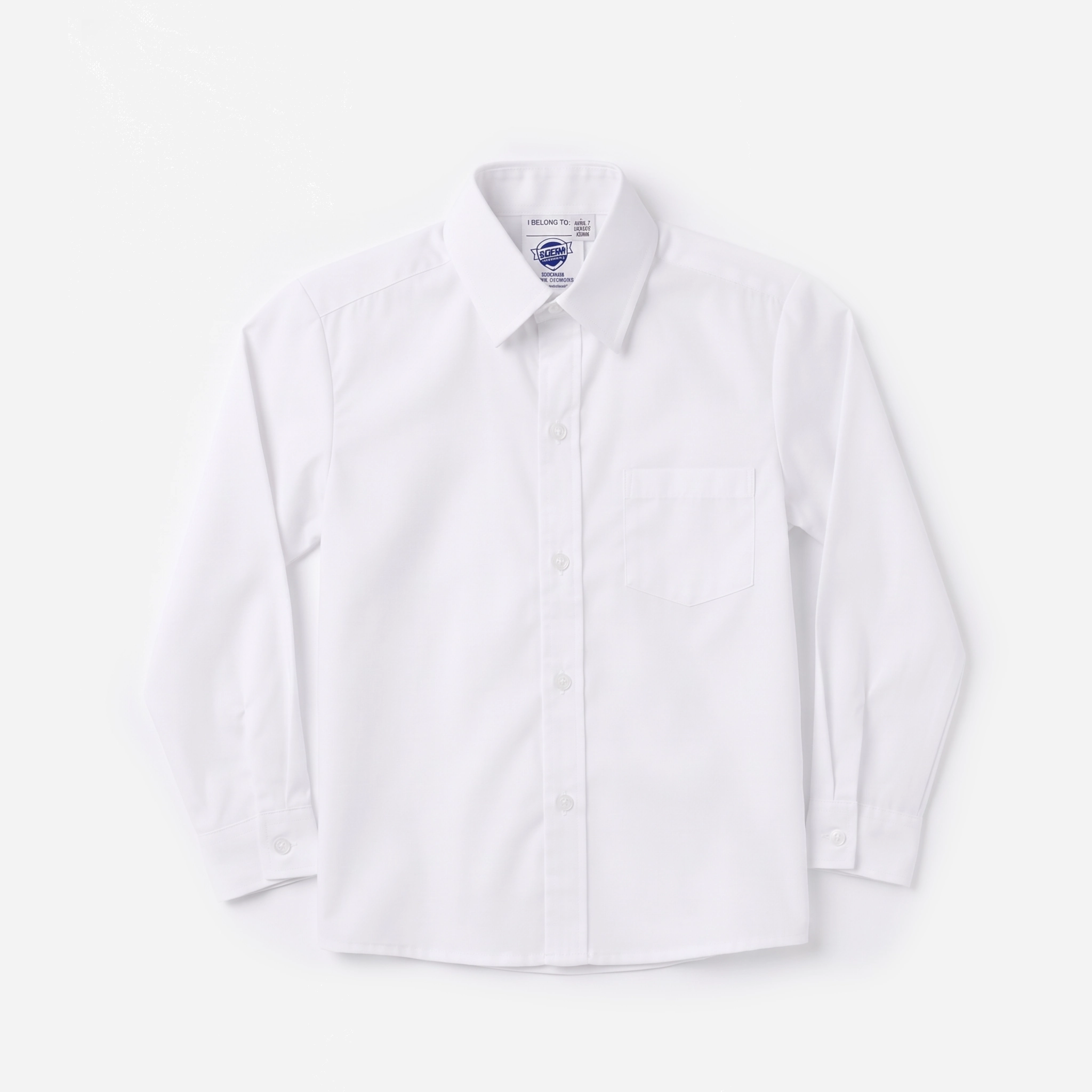 Boys Long White SHirt Long Sleeve White Shirt - Image 1